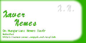 xaver nemes business card