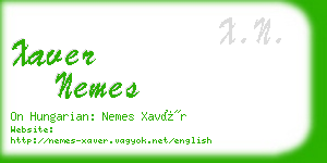 xaver nemes business card